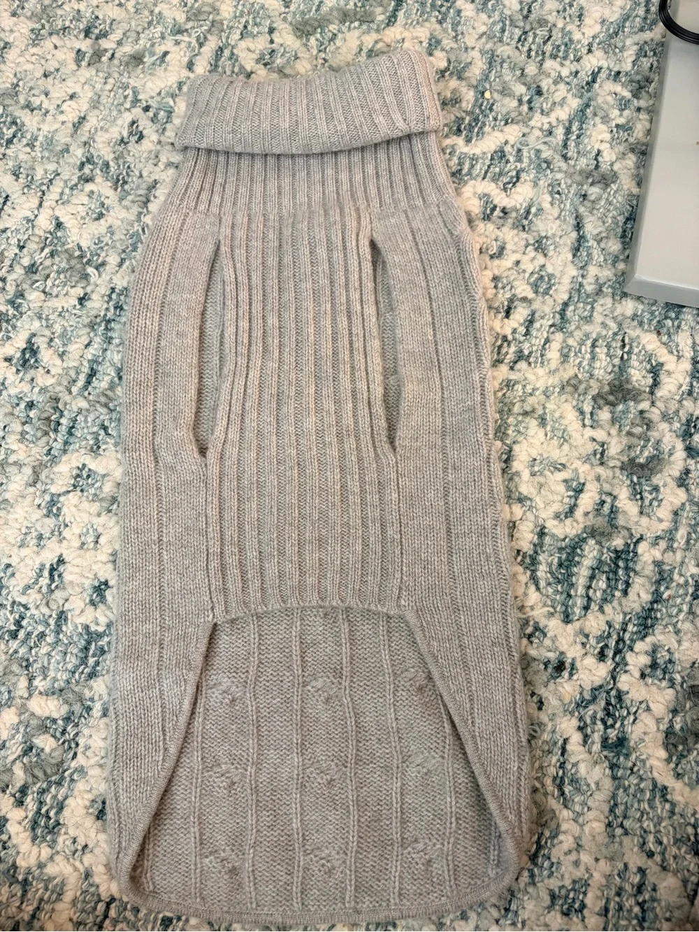 NWT Polo Ralph Lauren Gray Cashmere Pet Cable Knit Sweater Size XL